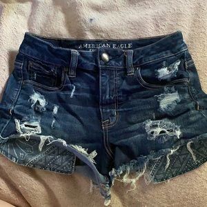 American eagle shorts with rips